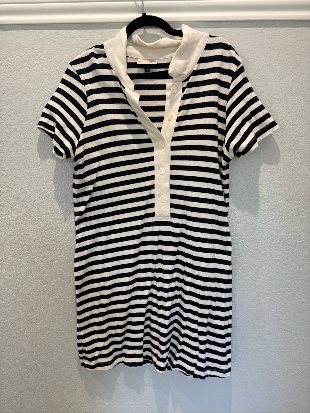 Universal Thread Black & White Striped Polo Dress
